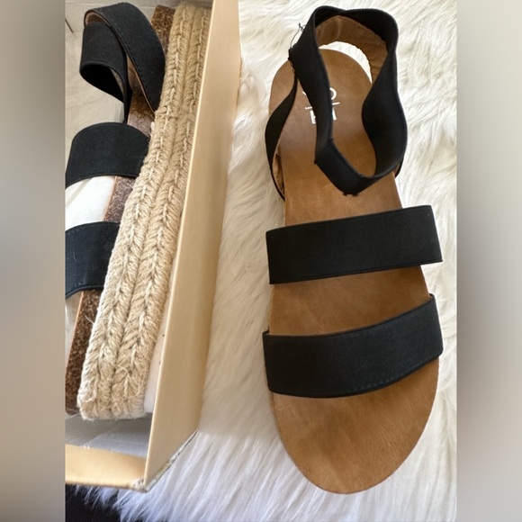 Womens Chiara-10 Elastic Ankle Strap Open Toe Sandals Espadrille Platform Sandal - Picture 8 of 9